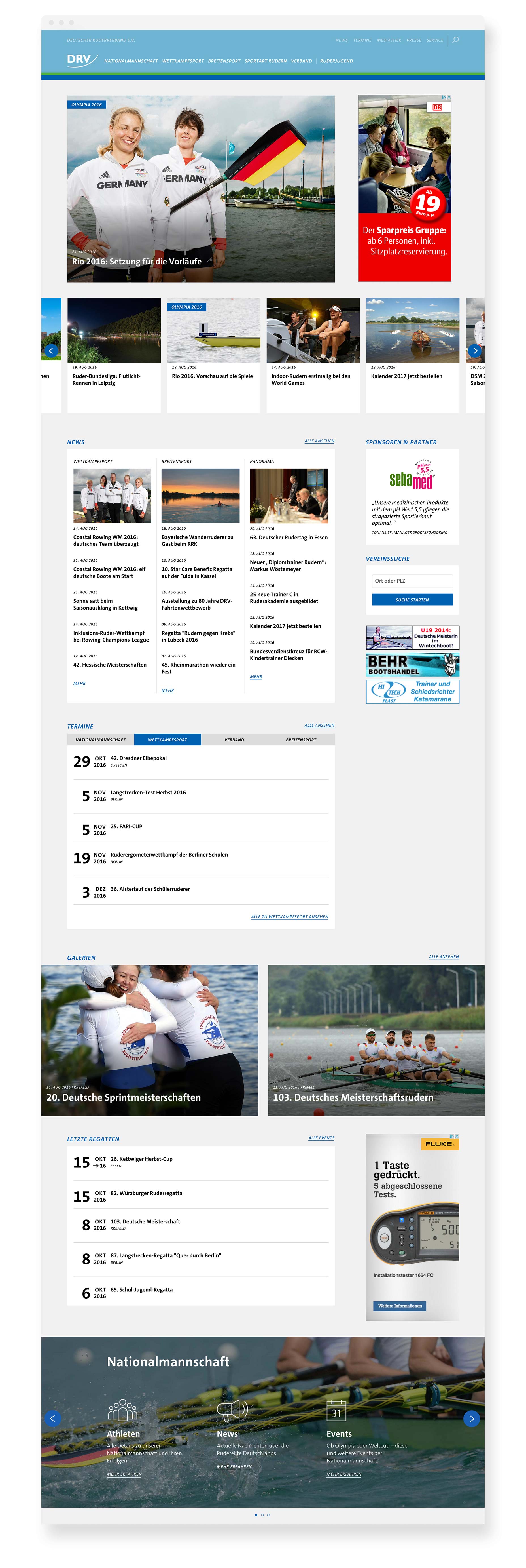 rudern.de front page