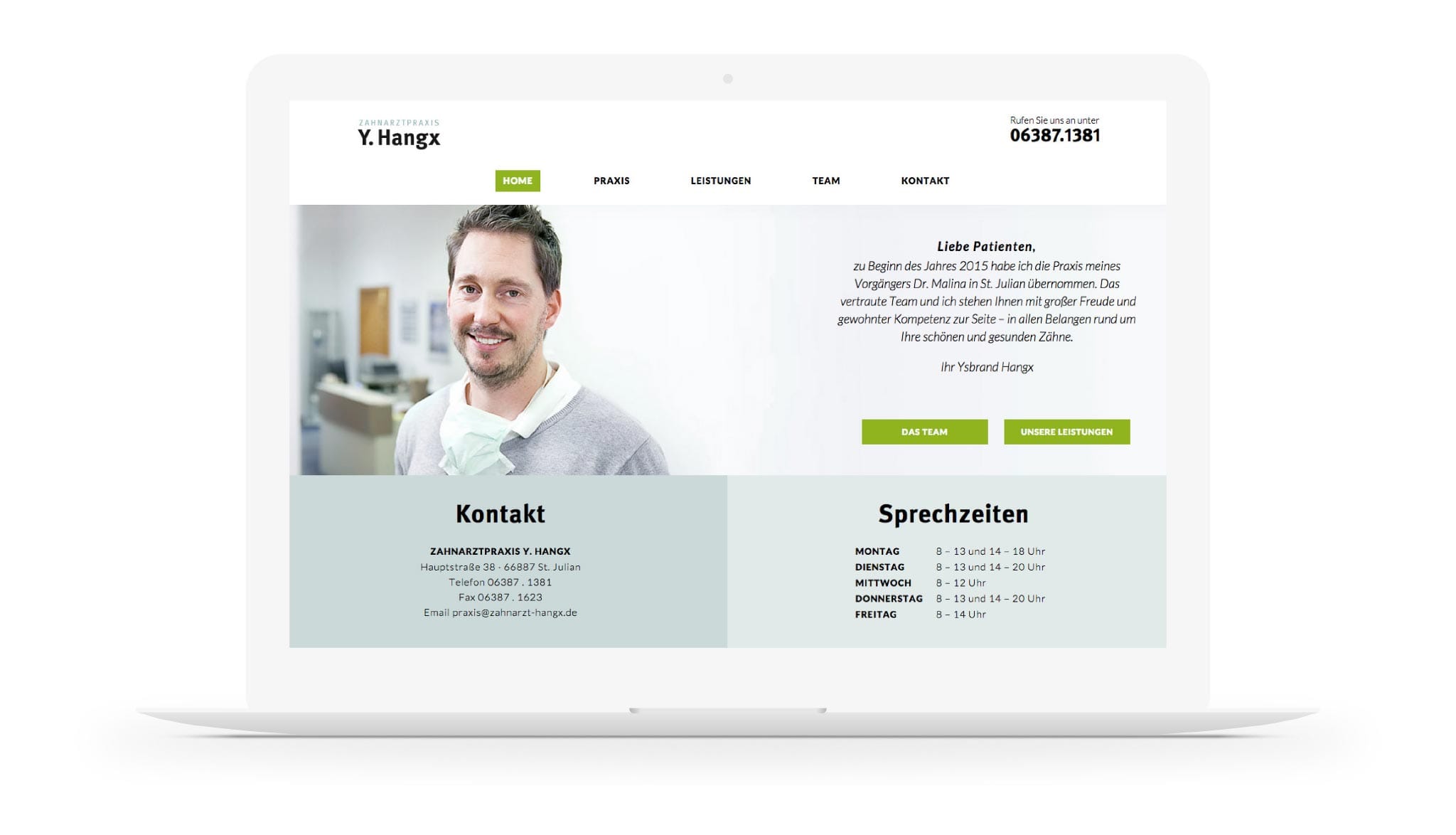 zahnarzt-hangx.de website